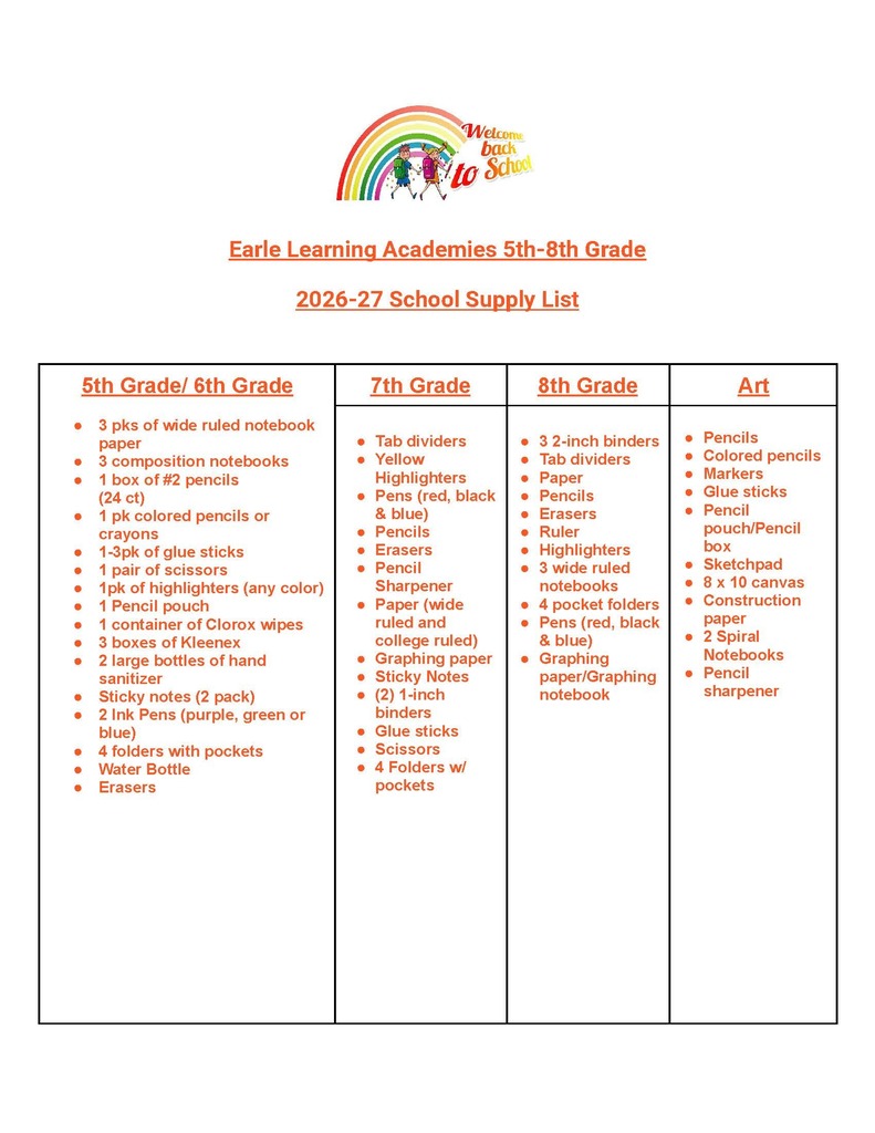 School Supply List