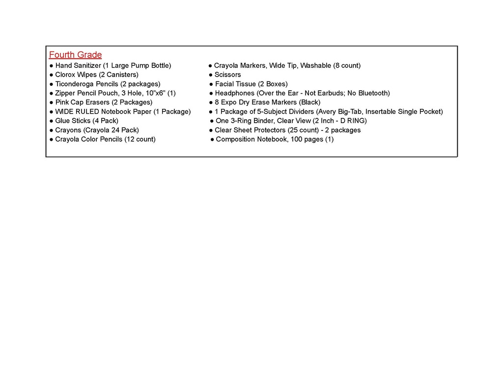 Supply List
