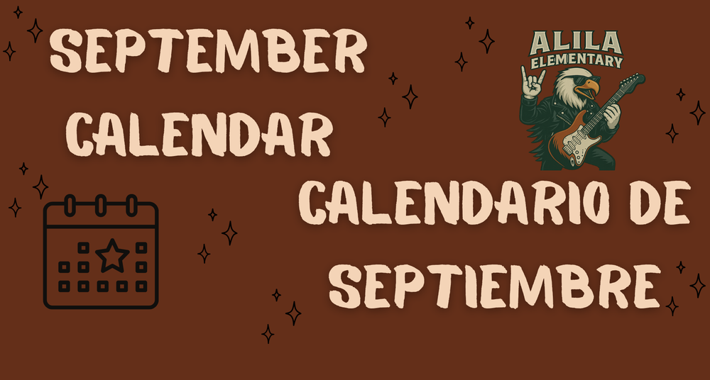 september calendar with rock n roll mascot