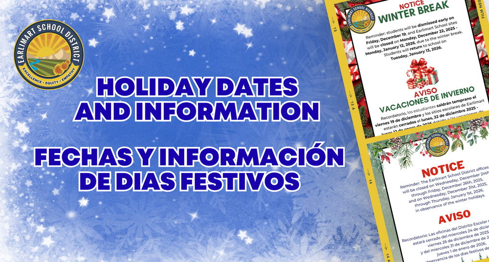 Holiday dates and information on a winter background. all written information in the article