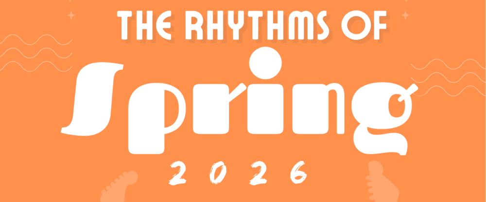 Image includes The Rhythms of Spring 2026 concert title