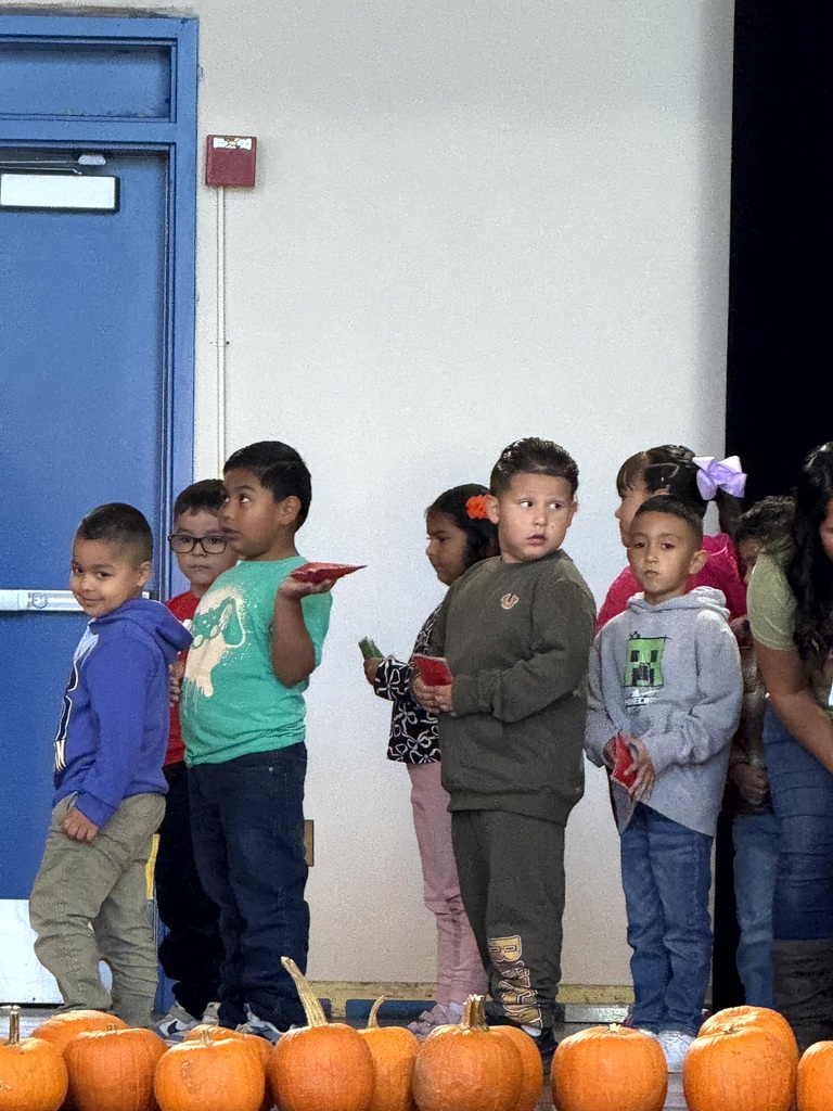 children in line on the stage