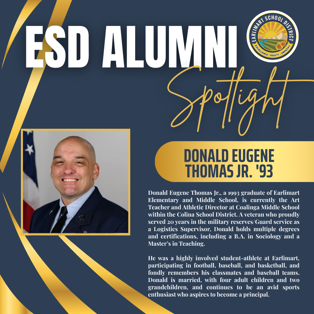 ESD Alumni post , ESD logo, Smiling man, all details in article