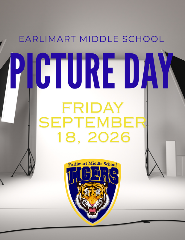 Image includes picture day flyer with Septermber 19,2026 date and tiger logo