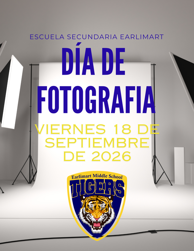 Image includes picture day flyer with Septermber 19,2026 date and tiger logo