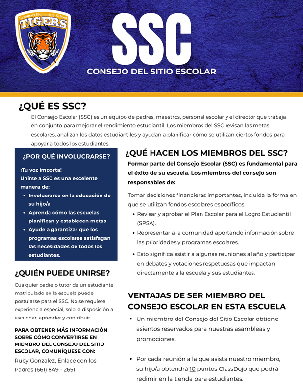 School site council flyer text provided