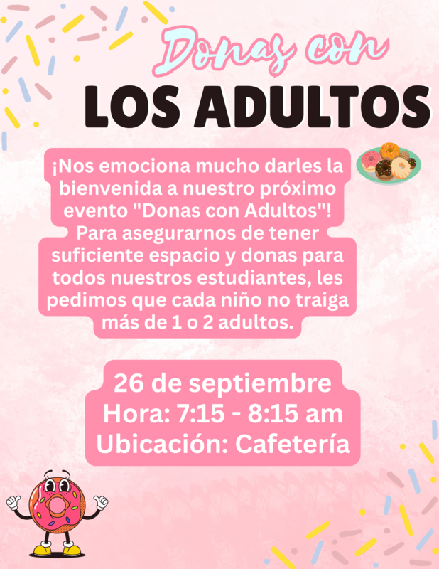 spanish translation donuts with grownups flyer