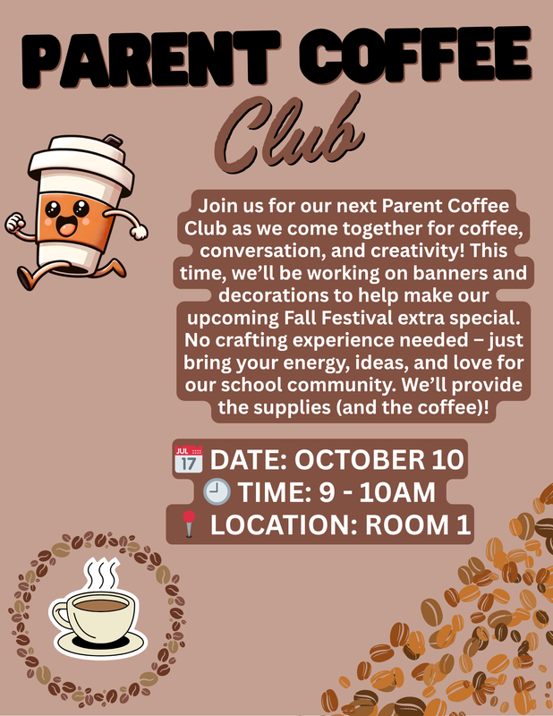 parent coffee flyer with image of coffee  beans 