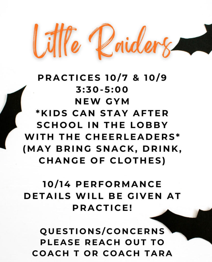 Little Raider practices start this week!