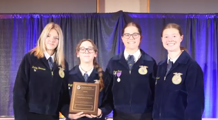 FFA students pose for a picture while at the National FFA Convention which was held in Indianapolis.
