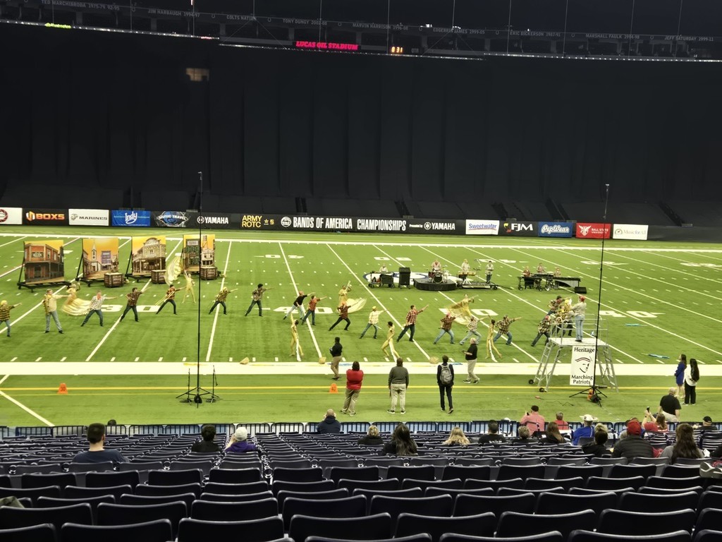 Wide view of the band during their performance