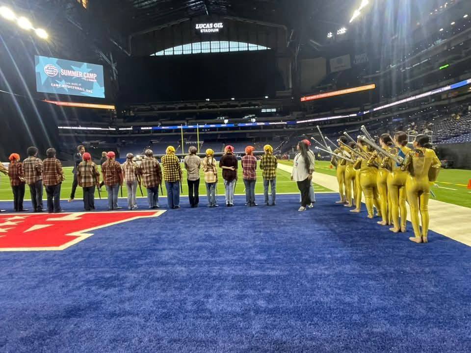 Band in the end zone