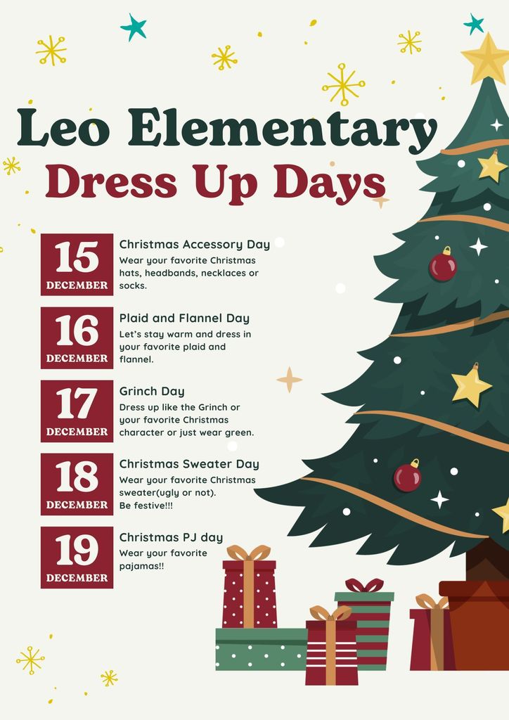 2025 Holiday Dress Up Days