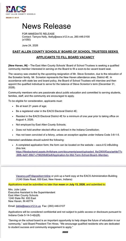 EACS News Release 062426