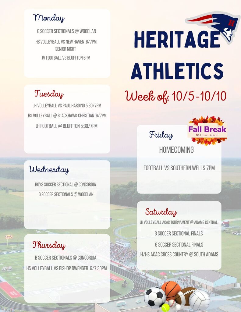 athletic schedule