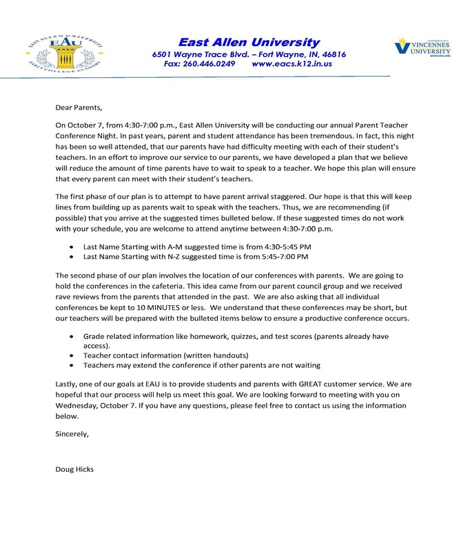 EAU parent teacher conference