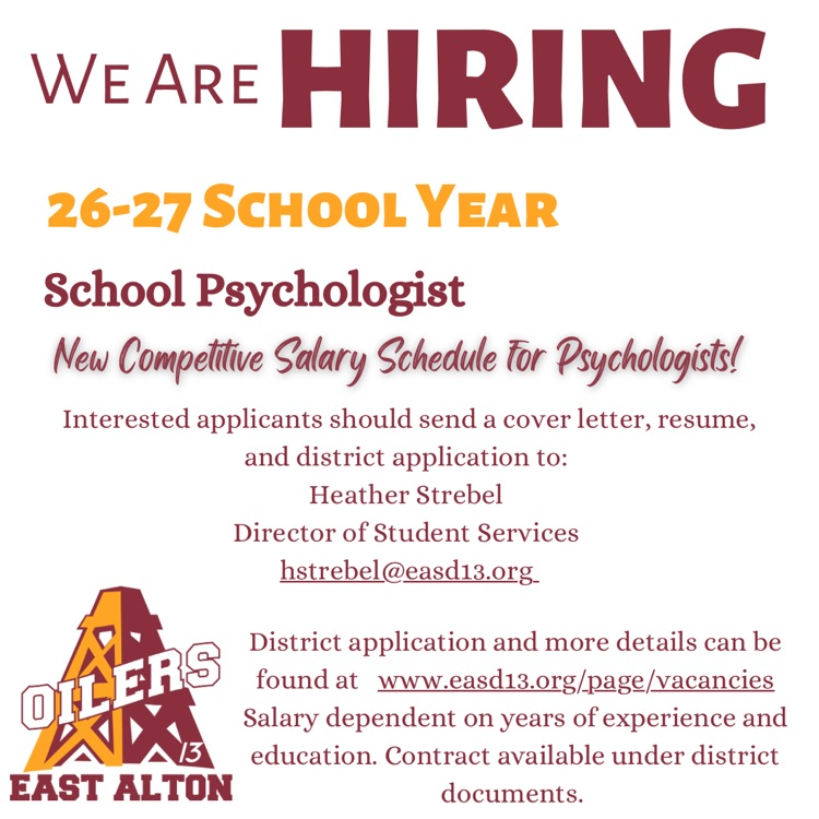 school psychologist opening
