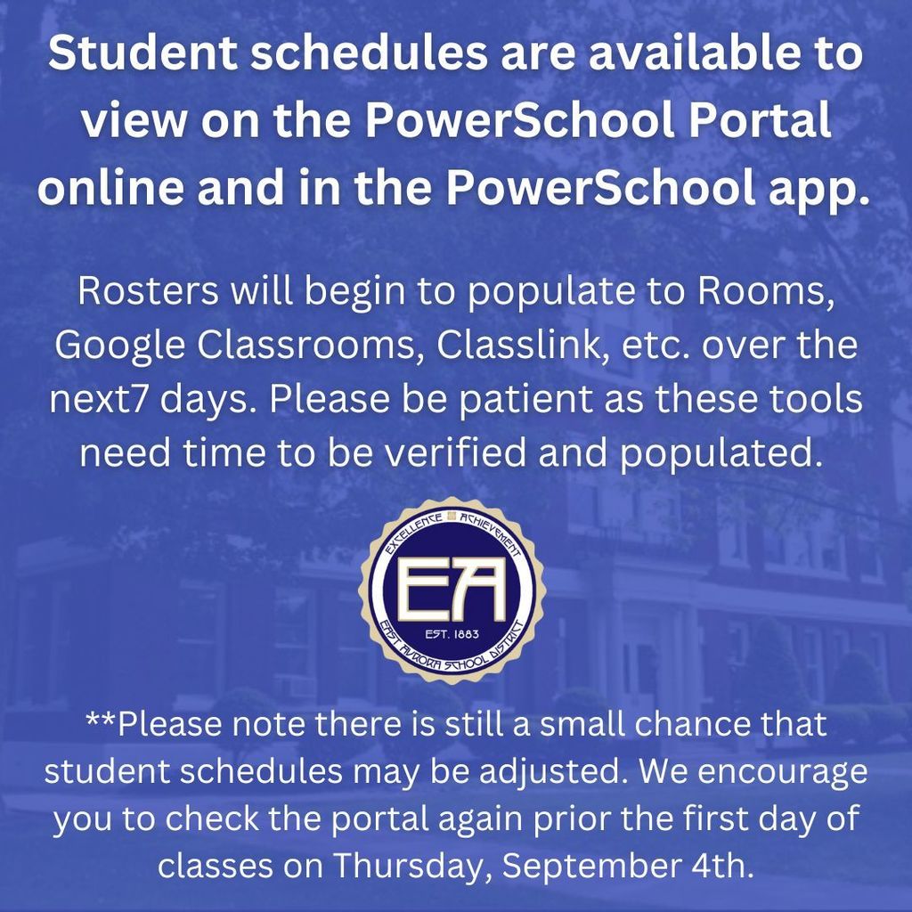 schedules are posted