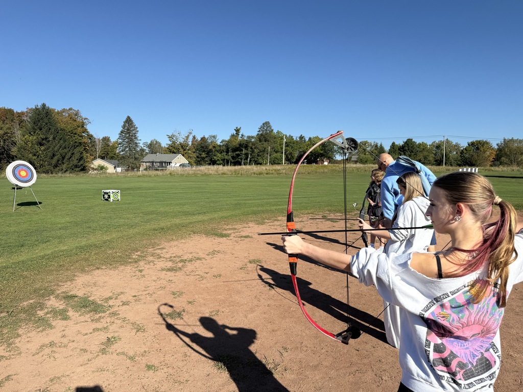 students doing archery