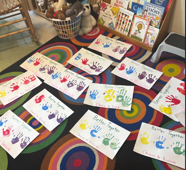 students handprint artwork