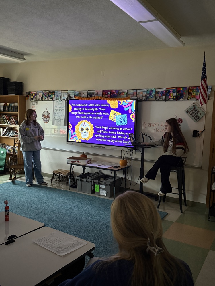Reading a story about Day of the Dead.