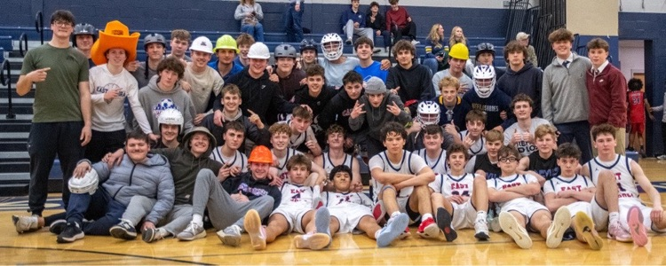 Student section at a boys basketball game