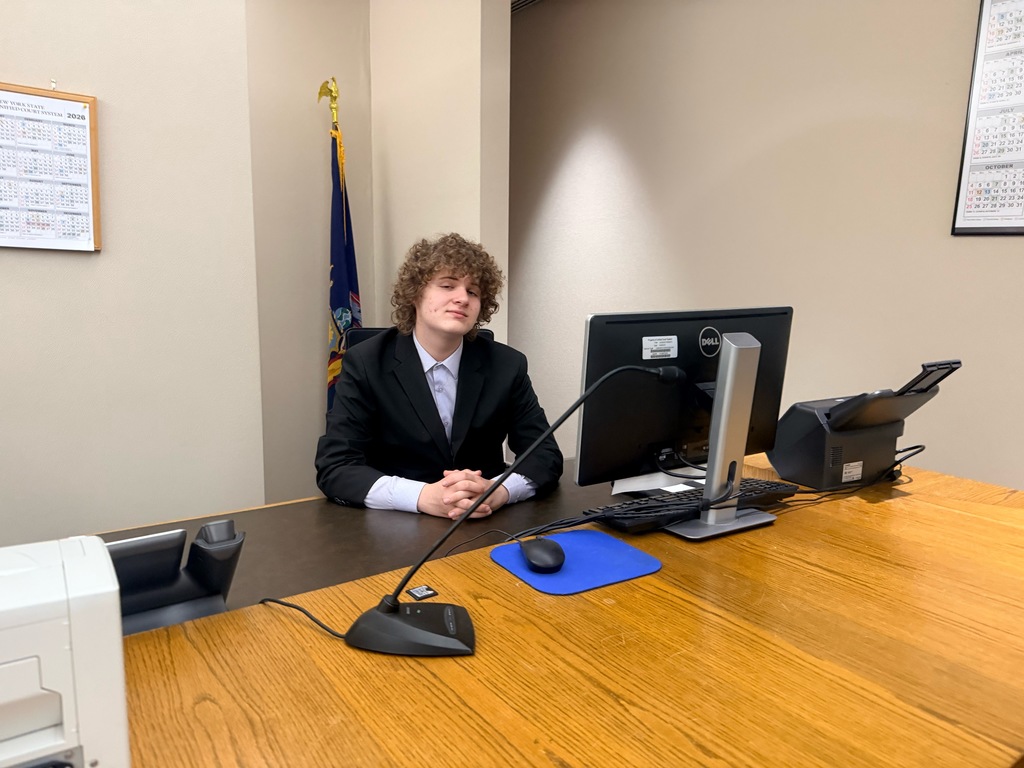 student lawyer at his desk