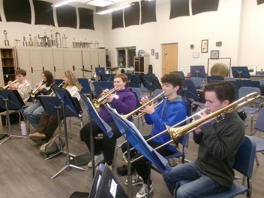 students in a band lesson