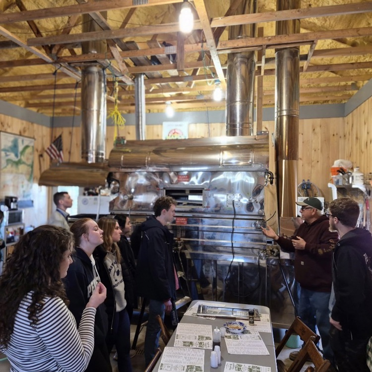 East Aurora students on a science club field trip during the maple syrup tour