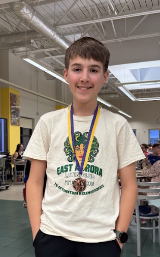 Latin student with award