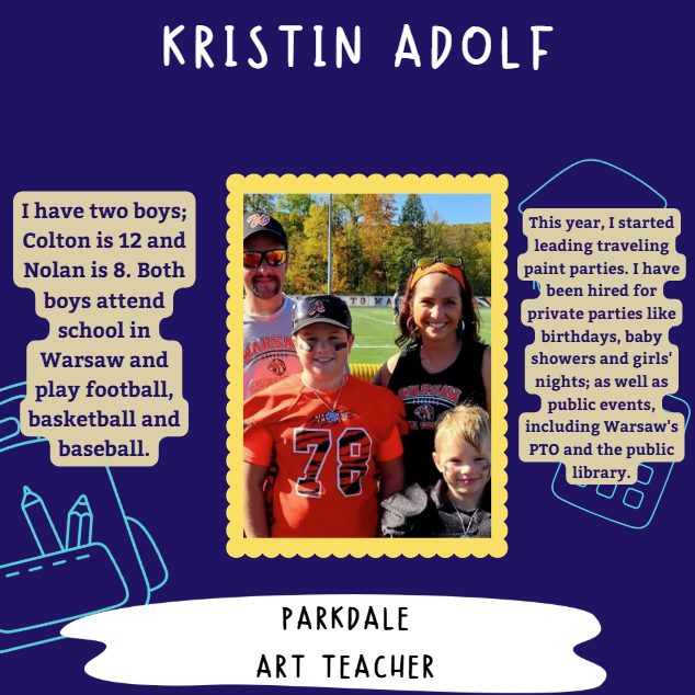 image of kristin and her family, description in post