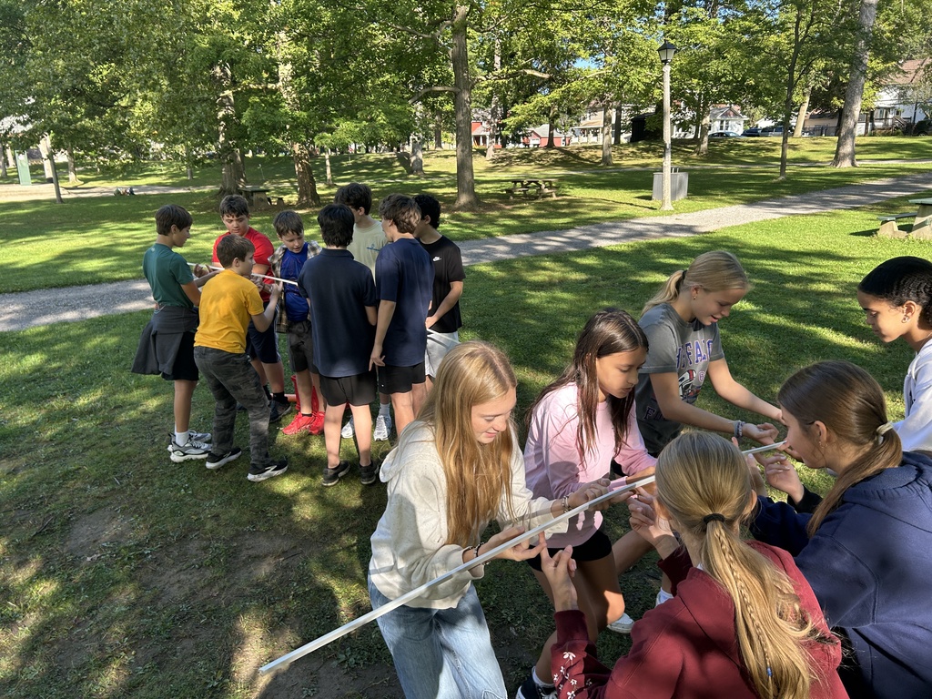students working together outside
