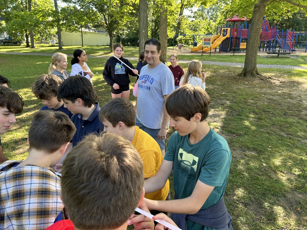 students working together outside