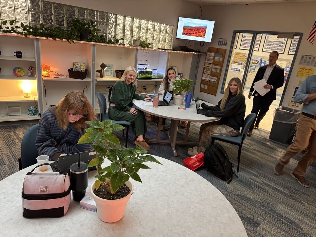 students working on applications