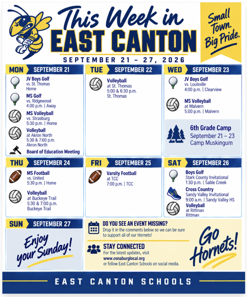 This week in EC - calendar of events