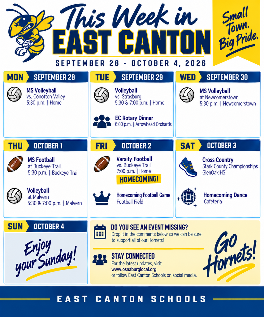 This week in EC - calendar of events