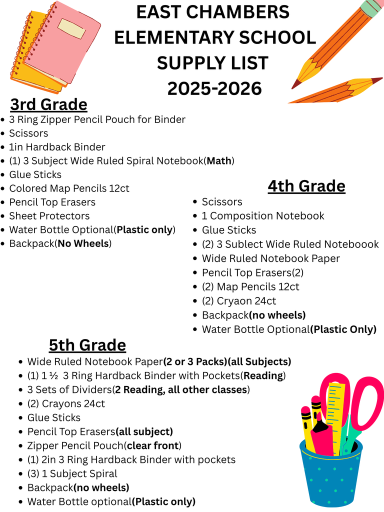 School Supply List