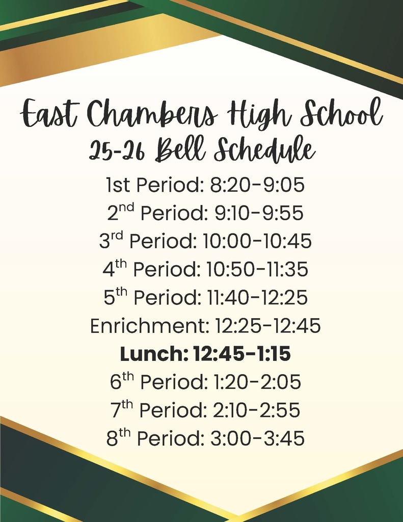 High School Bell Schedule