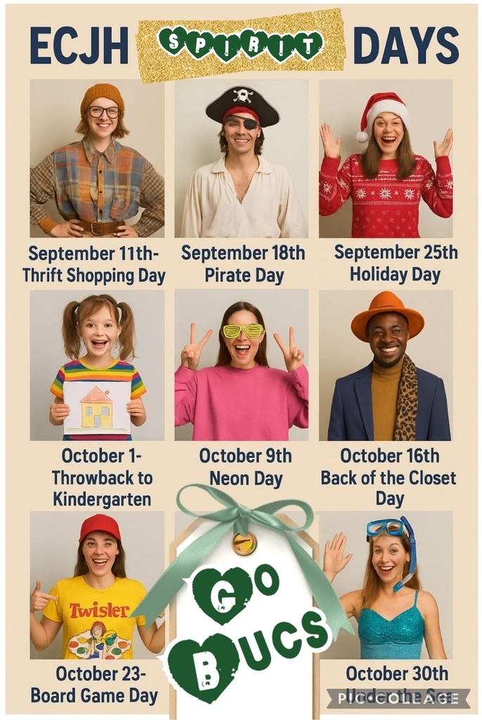 2025-2026 ECJH Spirit Days!
