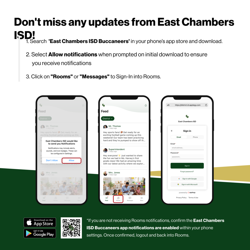 East Chambers App and Rooms