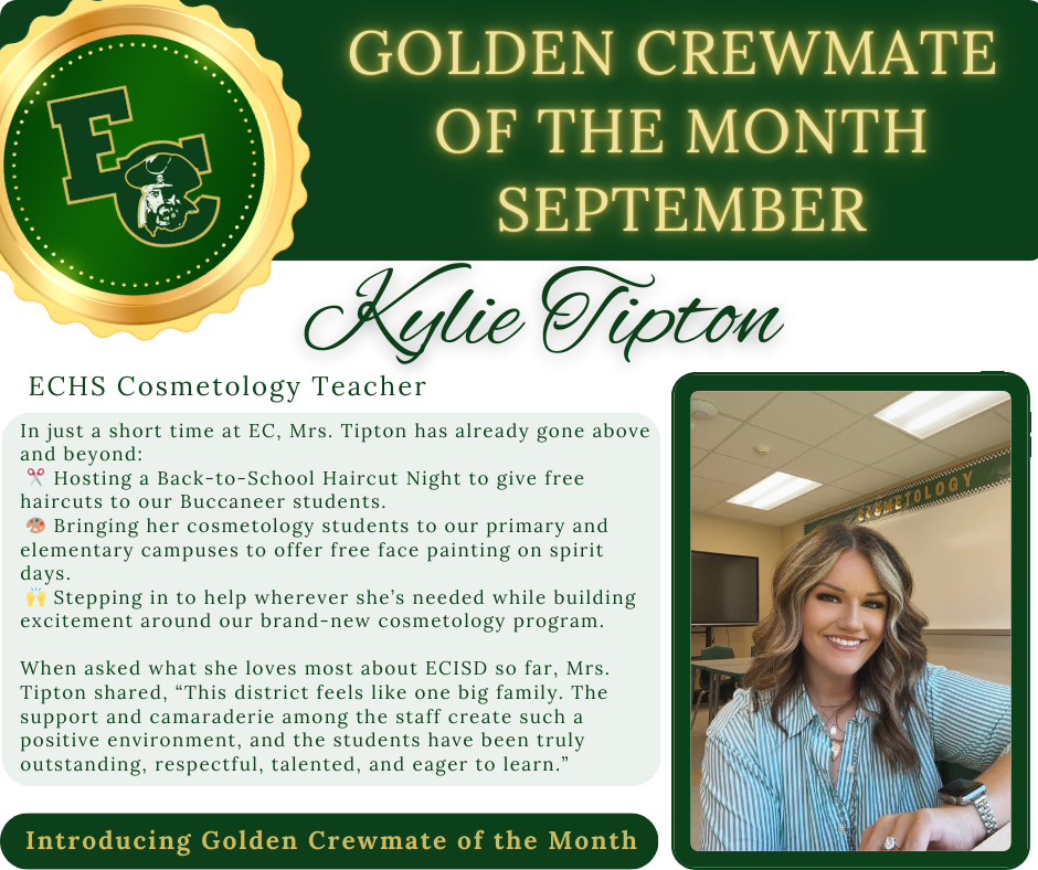 Kylie Tipton Golden Crewmate of the Month