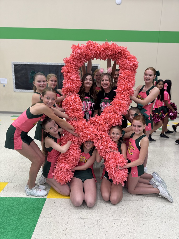ECJH Cheerleaders Honoring Jill and Jayme for being strong survivors