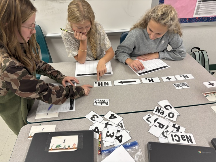 Ms. Hearns class working on balancing equations. 