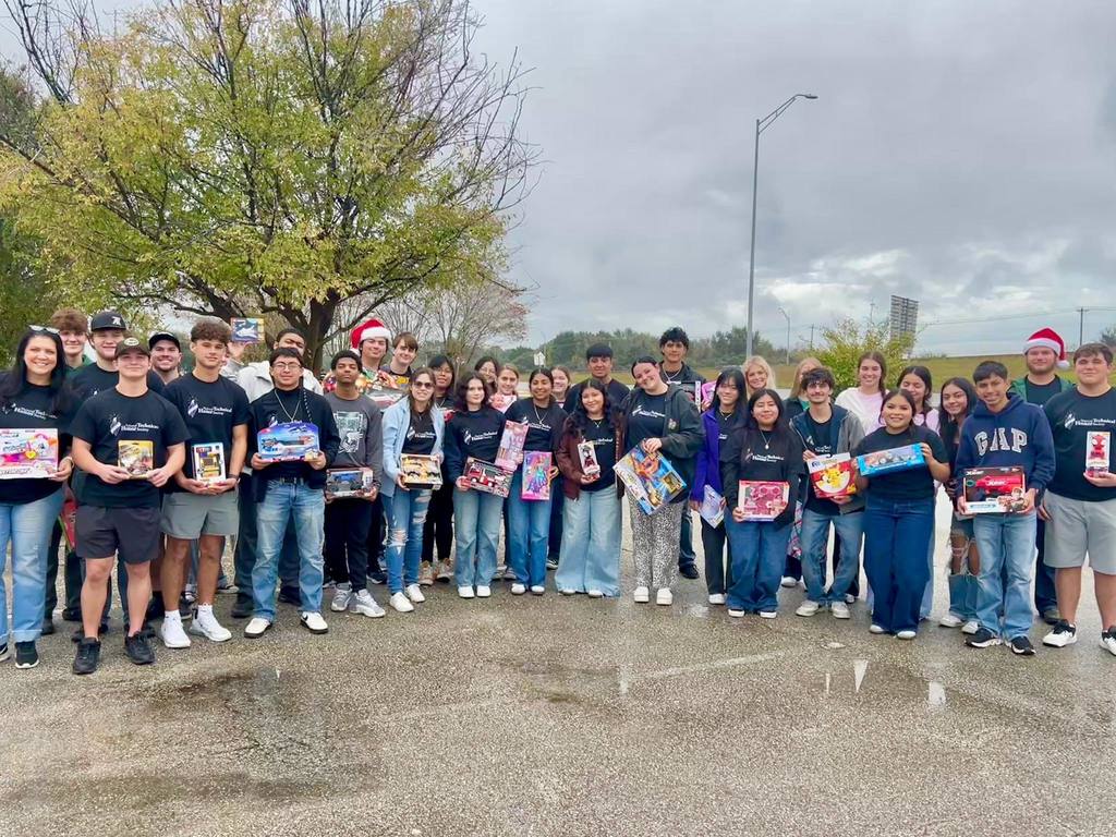 students volunteering for Toys for Tots