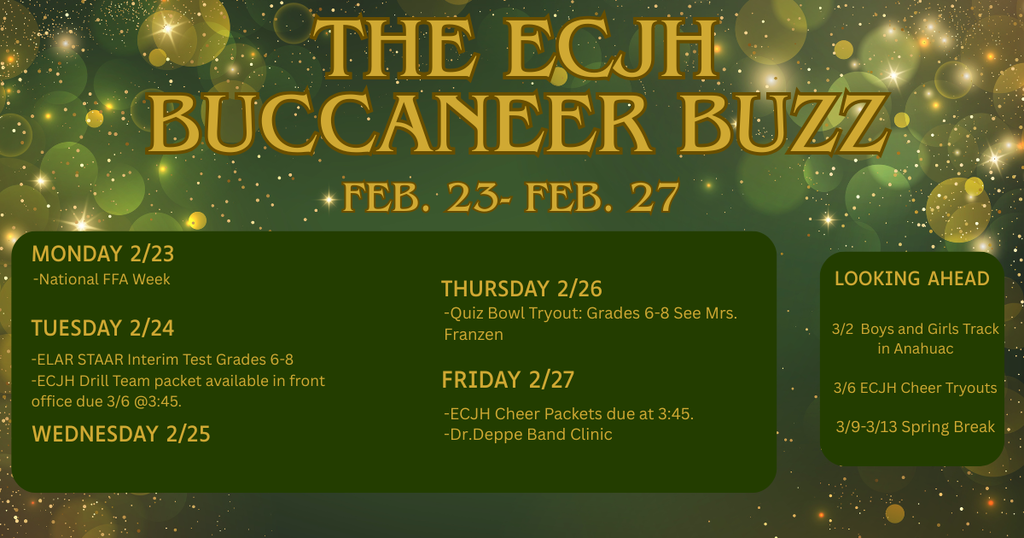 The ECJH Buccaneer Buzz Feb 23-Feb 27