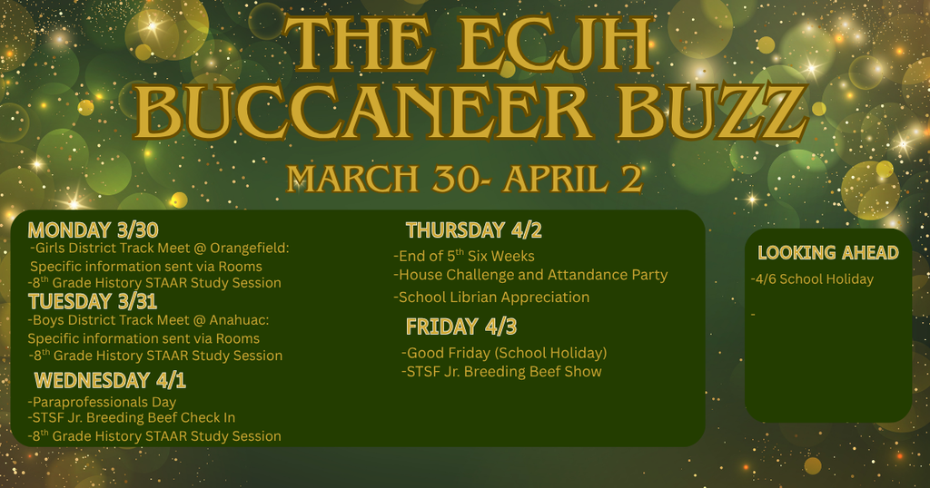 Buccaneer Buzz 3/30-4/2