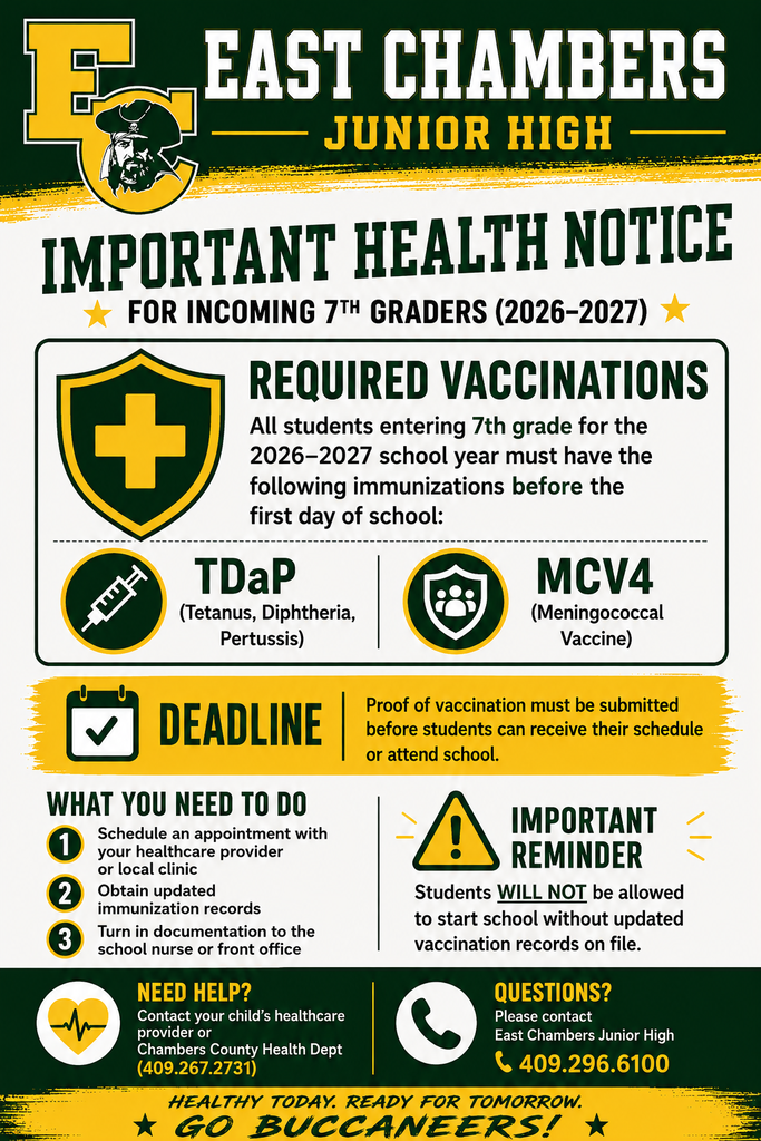 7th Grade Required Vaccinations