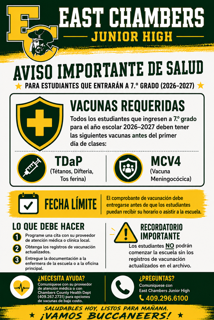 7th Grade Required Vaccinations