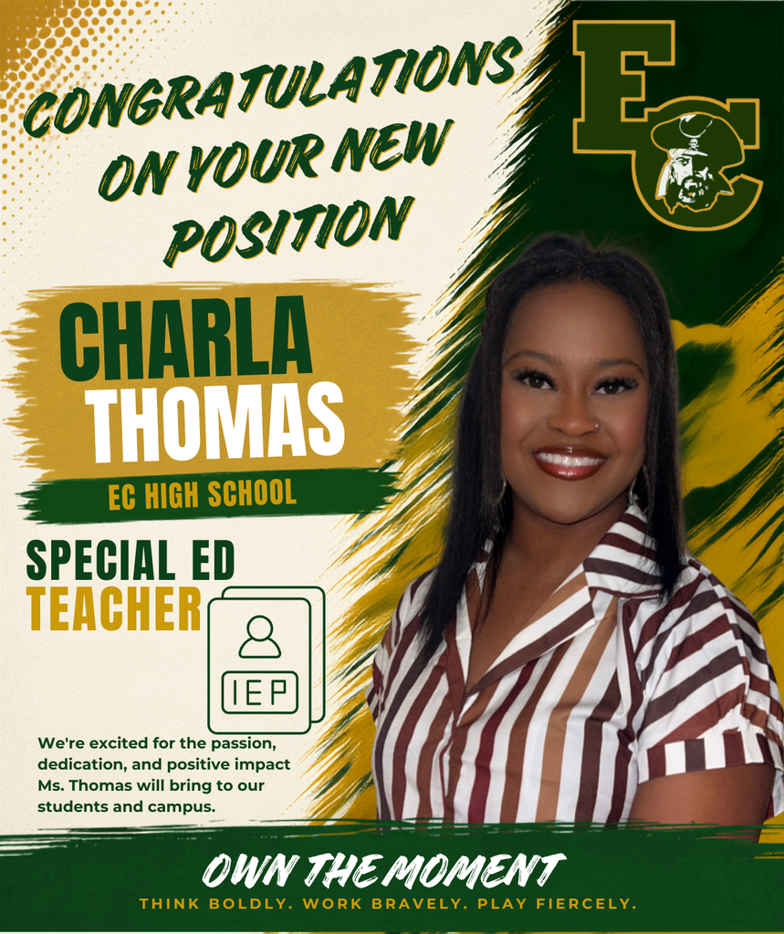 An advertisement for Charla Thomas, Special Ed Teacher, features her smiling with a school logo and text.