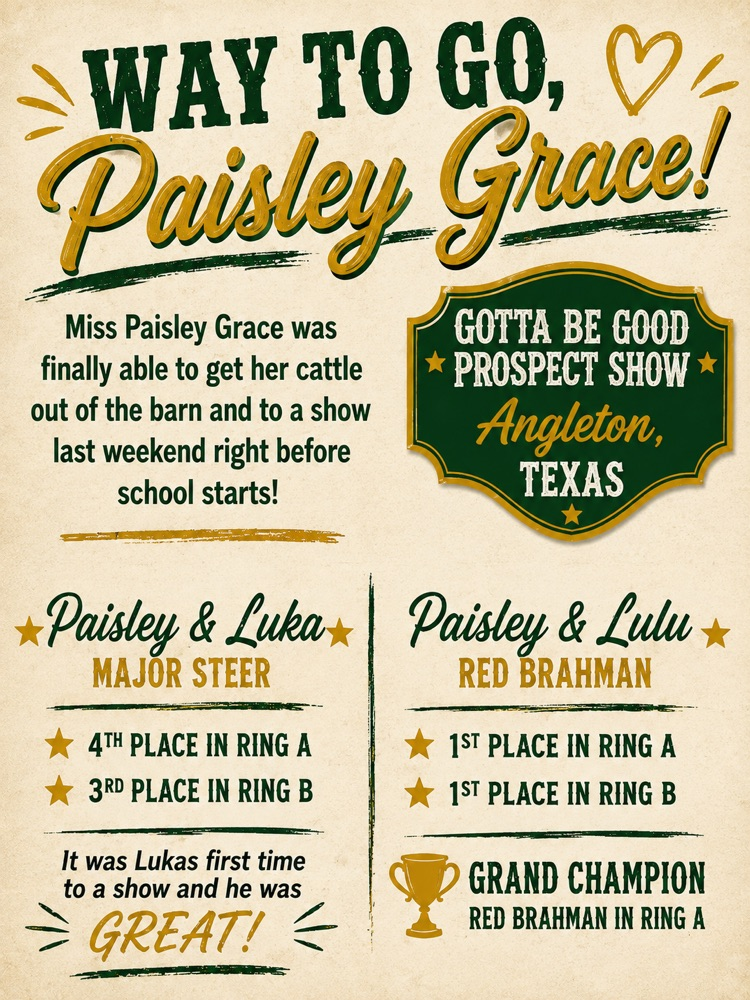 Paisley’s show weekend! 